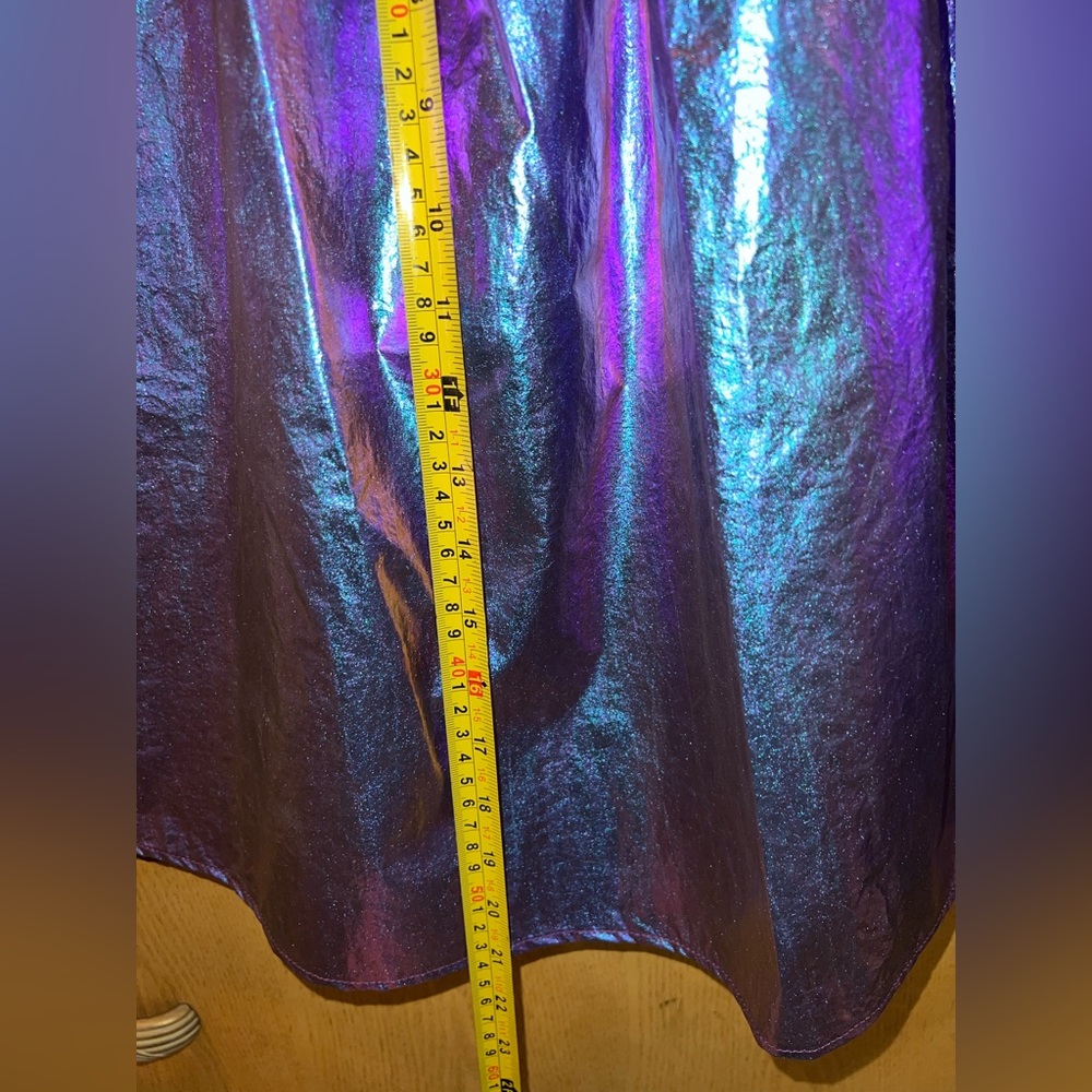 SHEIN NEW METALLIC skirt girls purple knee length elastic waist SOLD OUT shimmer - Picture 4 of 5